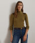 ფოტო #1 პროდუქტის Women's Faux-Leather-Trim Ribbed Turtleneck