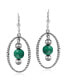 ფოტო #1 პროდუქტის Sterling Silver Rope and Gemstone Bead Drop Earrings