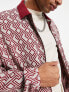 Фото #3 товара ASOS DESIGN oversized harrington jersey jacket in jacquard