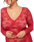 ფოტო #2 პროდუქტის Plus Size Gwendlyn Lace Top And Shorts Set