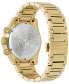 ფოტო #3 პროდუქტის Men's Swiss Chronograph Greca Dome Gold Ion Plated Bracelet Watch 43mm