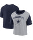 ფოტო #2 პროდუქტის Women's Navy, Silver Dallas Cowboys High Hip Fashion T-shirt