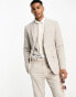 French Connection linen formal suit jacket in stone Серый, Chest 36 - фото #1