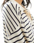 Фото #4 товара Pretty Lavish striped oversized jumper co-ord in cream and navy