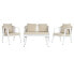 Table Set with 3 Armchairs Home ESPRIT White Steel 123 x 66 x 72 cm