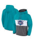 Фото #1 товара Men's Teal, Gray Charlotte Hornets Anorak Flagrant Foul Color-Block Raglan Hoodie Half-Zip Jacket