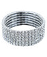 ფოტო #1 პროდუქტის Rhodium Plated Stretch Wide Crystal Bracelet