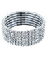 Rhodium Plated Stretch Wide Crystal Bracelet