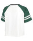 ფოტო #3 პროდუქტის Women's White Distressed Michigan State Spartans Melange Beaumont Cropped Raglan T-shirt