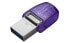 Kingston DataTraveler microDuo 3C - 256 GB - USB Type-A / USB Type-C - 3.2 Gen 1 (3.1 Gen 1) - 200 MB/s - Other - Stainless steel - Purple