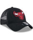 Фото #3 товара Men's Black Chicago Bulls Rough Edge Logo Trucker 9TWENTY Adjustable Hat