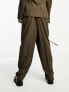 Фото #3 товара ASOS DESIGN balloon fit suit trousers in tonal stripe