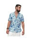 Men's Chalk White:Indigo Blue Mesh Foliage Shirt