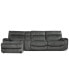 Фото #3 товара Hutchenson 4-Pc. Fabric Chaise Sectional with 2 Power Recliners, Power Headrests and Console