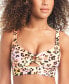 Фото #1 товара Women's Animal-Print O-Ring Bikini Top, Created for Macy's