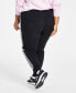 ფოტო #2 პროდუქტის Plus Size Essentials 3-Stripe Fleece Joggers