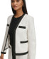 Фото #6 товара Women's Open Front Colorblock Tweed Blazer