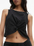 Фото #5 товара Topshop co ord knot front top in black