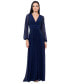 Фото #1 товара Women's V-Neck Embroidered Chiffon Gown