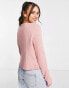 ASOS DESIGN v neck cardigan in dusky pink