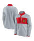 Men's Gray, Red Chicago Blackhawks Omni Polar Fleece Quarter-Snap Jacket