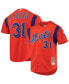 Фото #1 товара Men's Mike Piazza Orange New York Mets Cooperstown Collection Mesh Batting Practice Jersey