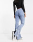 Фото #2 товара Urban Revivo bootcut flare denim jeans with graphic detailing in blue