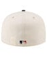 ფოტო #2 პროდუქტის Men's Cream Atlanta Braves Game Night Leather Visor 59FIFTY Fitted Hat