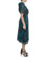 ფოტო #3 პროდუქტის julia jordon Women's Printed Mock-Neck Short-Sleeve Dress