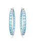 ფოტო #4 პროდუქტის Crystal Round Cut Matrix Hoop Earrings