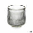 Стеклянный подсвечник серый с лучами 7,5 x 7,8 x 7,5 см (12 штук) Gift Decor Candleholder Stripes Grey Crystal. - фото #1