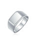 ფოტო #2 პროდუქტის Geometric Simple Wide Rectangle Signet Ring For Men .925 Sterling Silver Shinny Finish