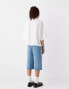 Bershka Collection cropped oversized t-shirt in ecru