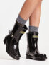Фото #3 товара Ботинки женские Barbour International Mugello - Низкие резиновые ботинки в глянцевом черном цвете
