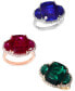 ფოტო #5 პროდუქტის EFFY® Lab Grown Sapphire (10-3/8 ct. t.w.) & Lab Grown Diamond (1/3 ct. t.w.) Halo Statement Ring in 14k Gold (Also in Lab Grown Ruby & Lab Grown Emerald)