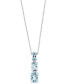 EFFY Collection eFFY® Aquamarine (2-7/8 ct. t.w) & Diamond (1/20 ct. t.w.) Graduated 18" Pendant Necklace in 14k White Gold