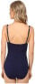 Фото #2 товара Tommy Bahama Women's 182900 V-Neck One-Piece Swimsuit Mare Navy Size 12