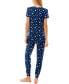 ფოტო #2 პროდუქტის V-Neck T-Shirt & Jogger Pants Pajama Set