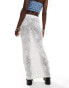 Фото #4 товара ASOS DESIGN sheer floral lace knit maxi skirt in ivory