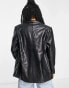 Фото #3 товара 4th & Reckless Petite leather look blazer in black