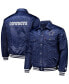 Men's x Starter Navy Dallas Cowboys Silver Tab Trucker Full-Snap Jacket