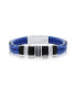 Stainless Steel Double Strand Genuine Leather Bracelet