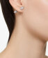Rhodium-Plated Mixed Crystal & Bar Drop Earrings