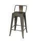 Set of 4 Low Back Metal Counter Stool 24'' Seat Height