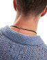 ASOS DESIGN cord necklace with sun pendant in black - фото #3