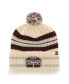 Фото #1 товара Men's '47 Natural Texas A&M Aggies Hone Patch Cuffed Knit Hat with Pom
