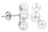Silver earrings with three real pearls JL0283