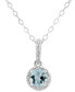 Фото #2 товара Macy's aquamarine Solitaire 18" Pendant Necklace (3/8 ct. t.w.) in Sterling Silver