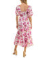 ფოტო #2 პროდუქტის Juniors' Printed Pleat-Front Smocked-Back Dress