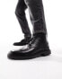 Фото #1 товара Walk London Milano lace up boots in black leather